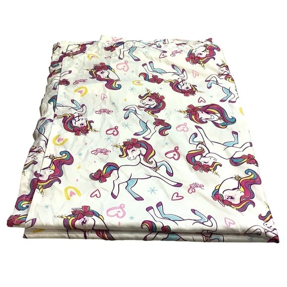 JoJo Siwa Unicorn Twin Flat Sheet Rainbow Hearts 66" x 96" Dream Crazy - Picture 3 of 8